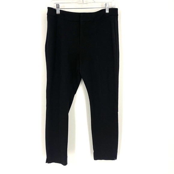 NYDJ Women's 10P Black Knit‎ Stretch Pants Tapered Ankle Zip Fly Front - Picture 1 of 4